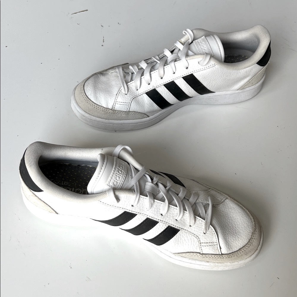 Adidas Grand Court SE Cloud White/Black/Orbit Grey 3 Stripe Leather Suede 11 - Picture 3 of 13